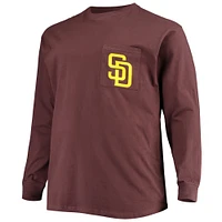 Men's Fanatics Brown San Diego Padres Big & Tall Solid Back Hit Long Sleeve T-Shirt