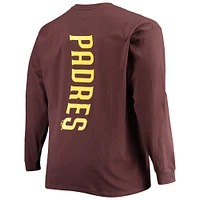 Men's Fanatics Brown San Diego Padres Big & Tall Solid Back Hit Long Sleeve T-Shirt