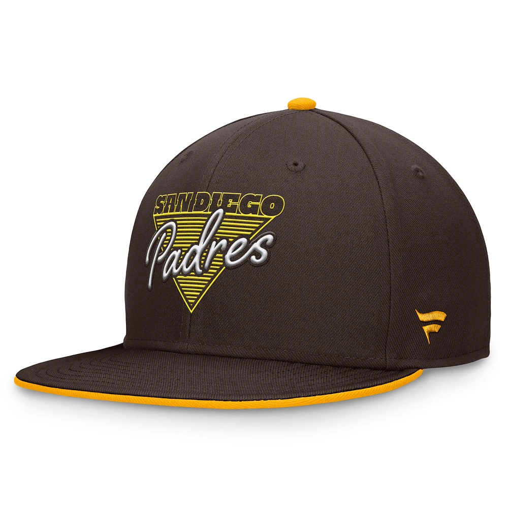 Casquette ajustée marron San Diego Padres Fundamental Tri-Script Fanatics pour hommes