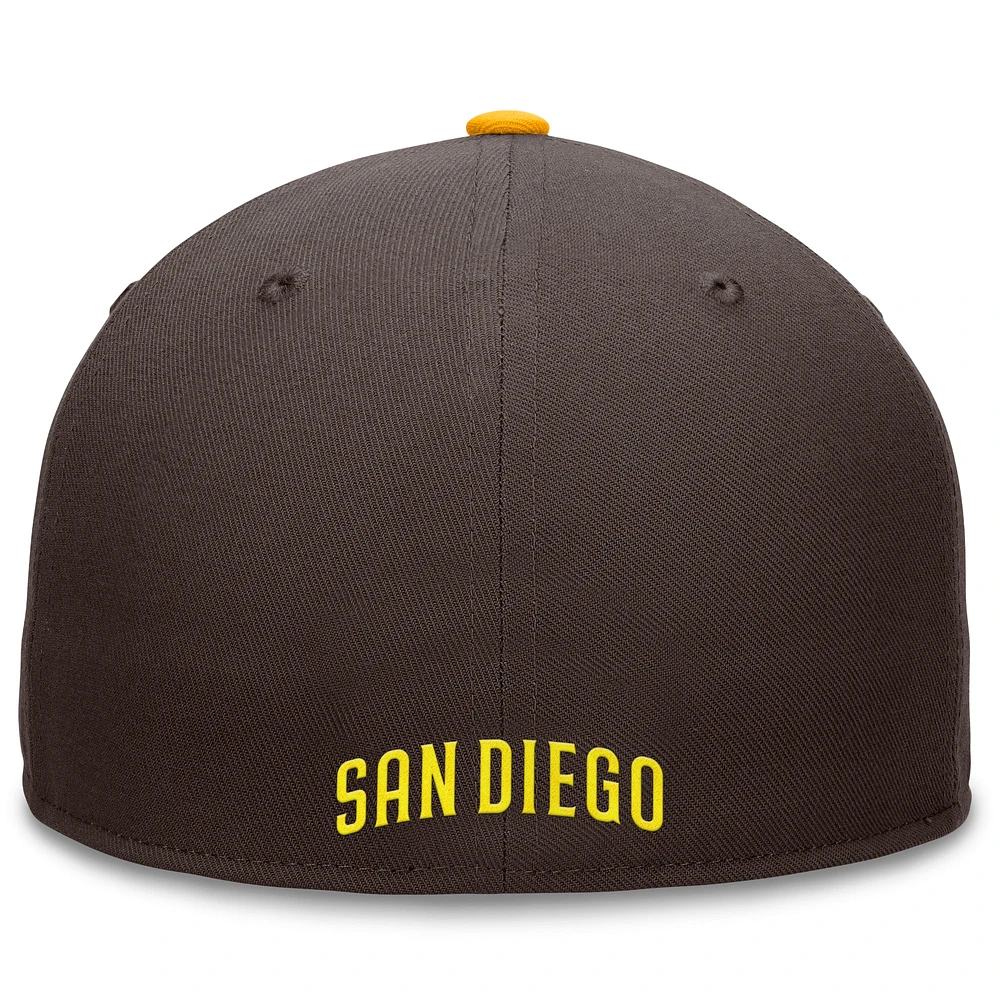 Men's Fanatics Brown San Diego Padres Fundamental Tri-Script Fitted Hat