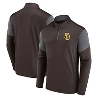 Men's Fanatics Brown San Diego Padres Logo Quarter-Zip Top