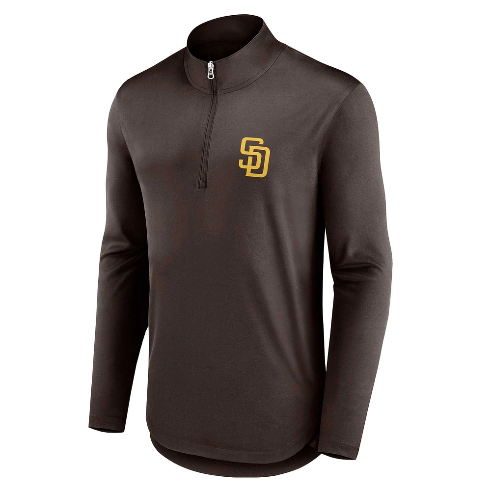 Men's Fanatics Brown San Diego Padres Quarterback Quarter-Zip Top