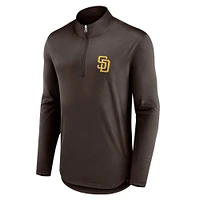 Haut marron à quart de zip Fanatics pour hommes des San Diego Padres Quarterback