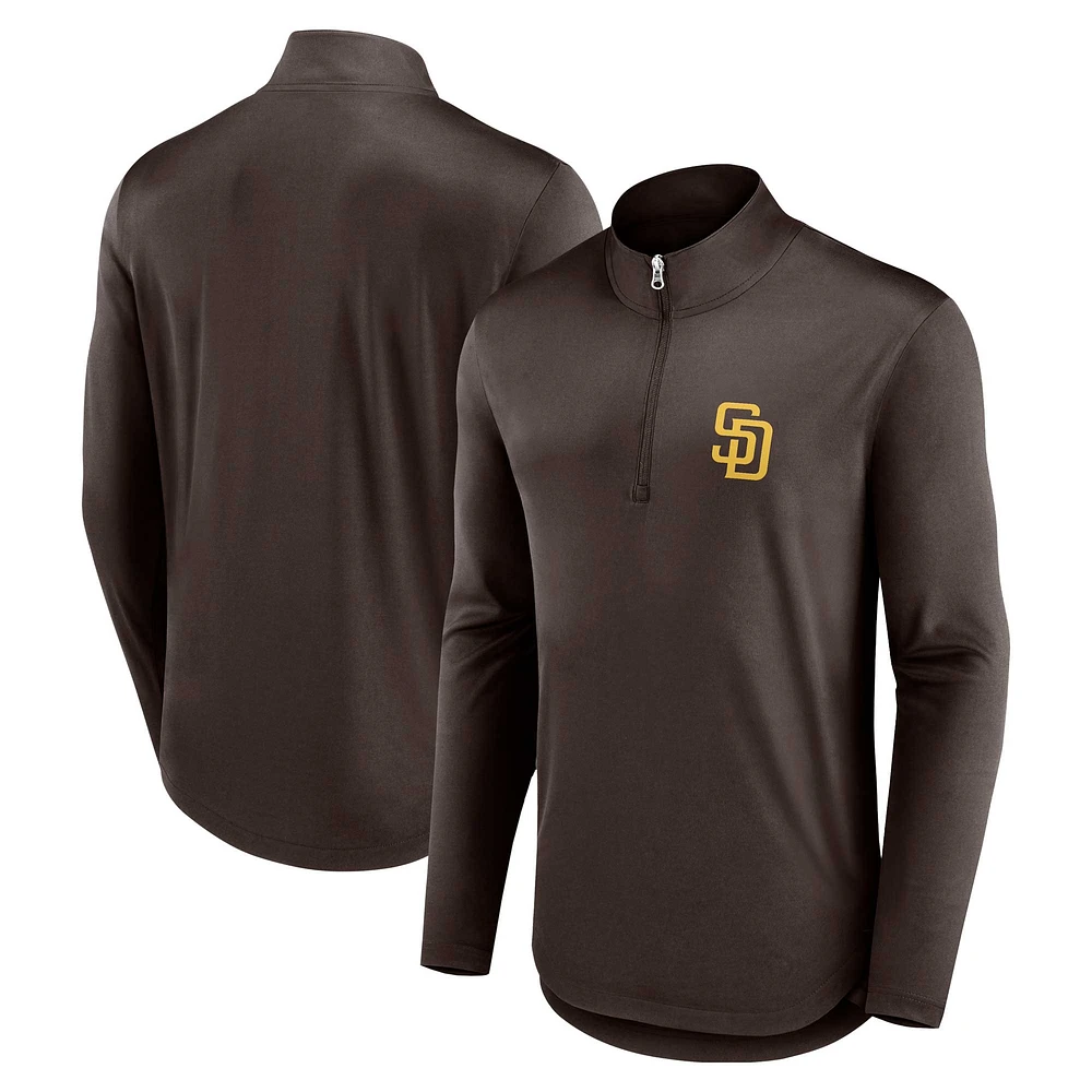 Haut marron à quart de zip Fanatics pour hommes des San Diego Padres Quarterback