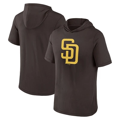 T-shirt à capuche manches courtes Fanatics marron pour hommes des San Diego Padres