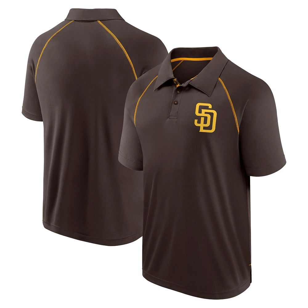 Men's Fanatics Brown San Diego Padres Strong Alone Raglan Polo