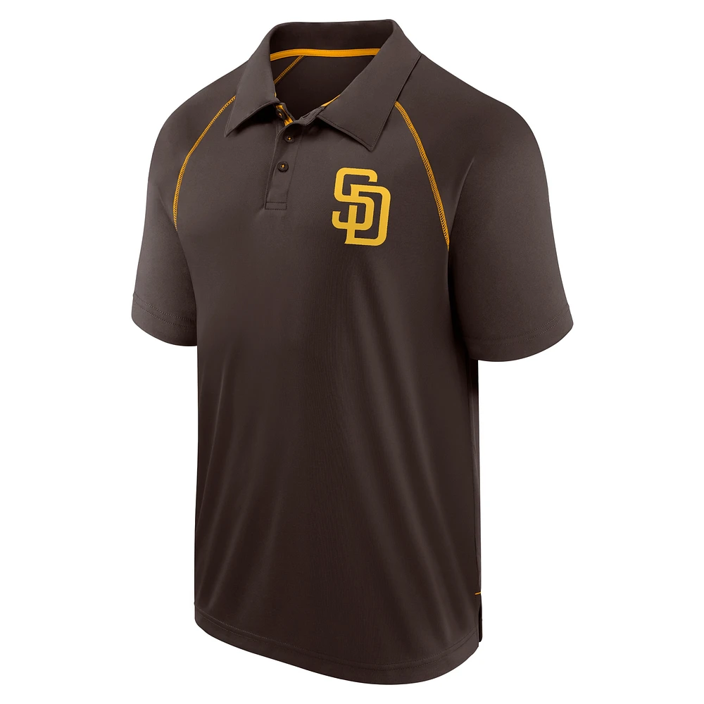 Men's Fanatics Brown San Diego Padres Strong Alone Raglan Polo