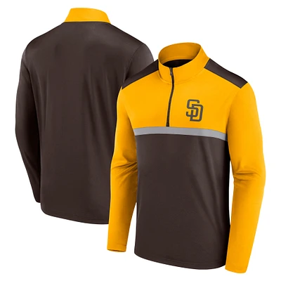 Men's Fanatics Brown San Diego Padres Unstoppable Quarter-Zip Top