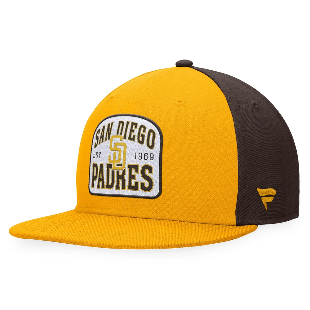 Casquette Snapback Fanatics Or/Marron San Diego Padres Cycle pour hommes