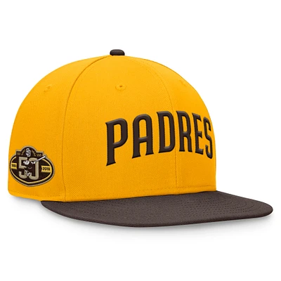 Casquette ajustée bicolore fondamentale San Diego Padres Fanatics or/marron pour hommes