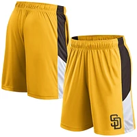 Short Fanatics Gold pour homme avec logo principal des Padres de San Diego