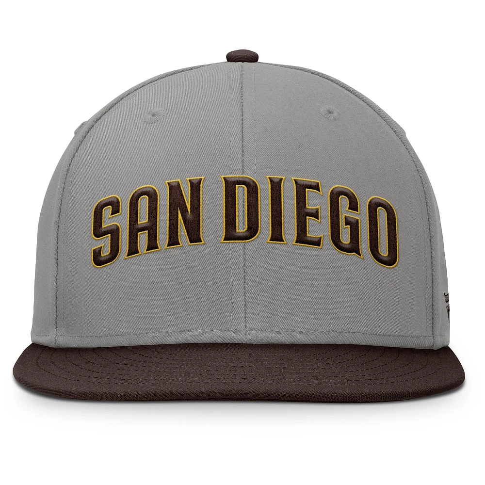Men's Fanatics Gray/Brown San Diego Padres Clubhouse Dugout Fitted Hat