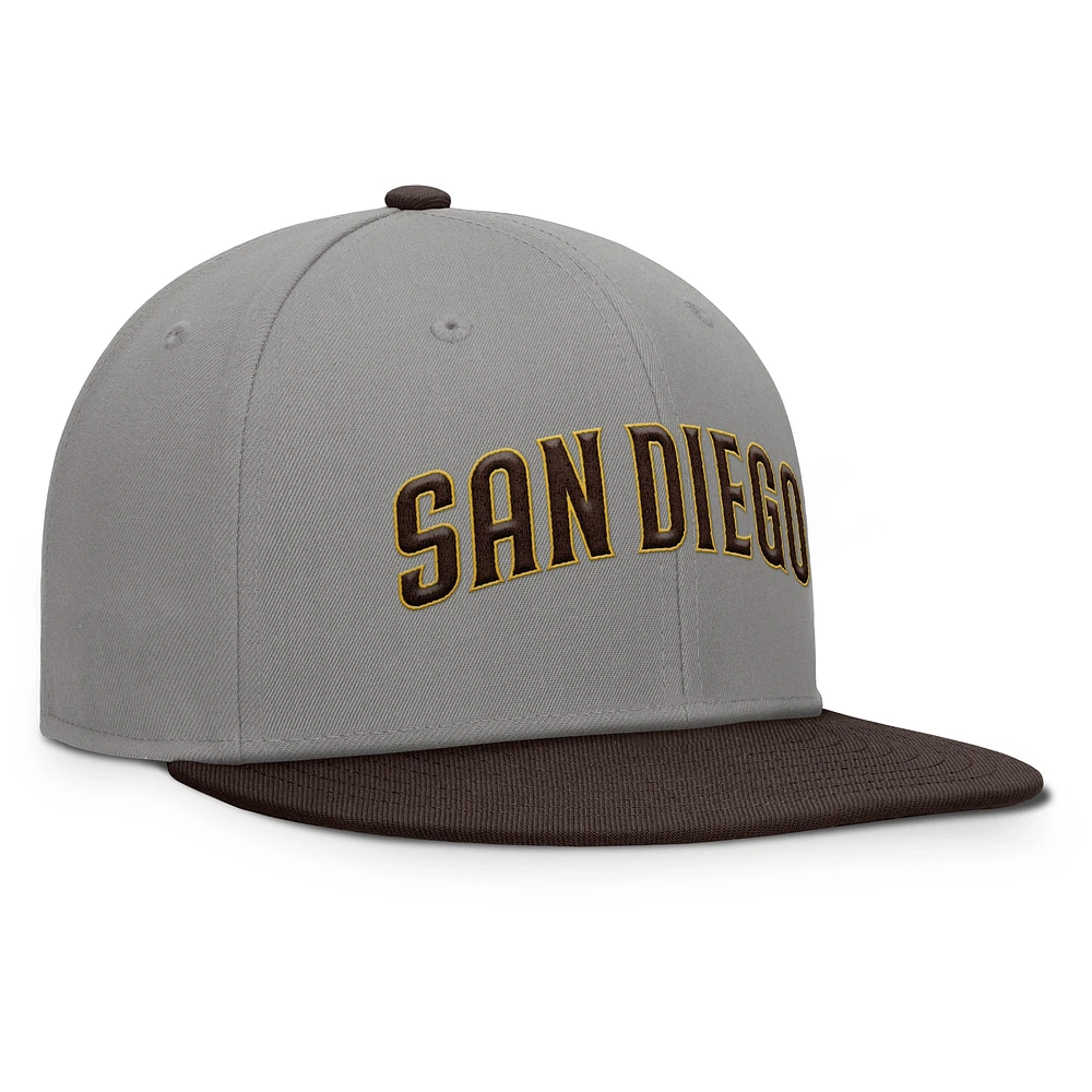 Men's Fanatics Gray/Brown San Diego Padres Clubhouse Dugout Fitted Hat
