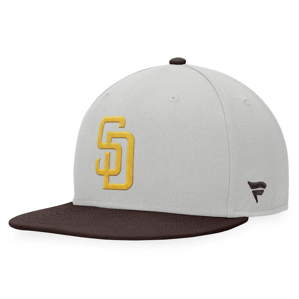 Men's Fanatics Gray/Brown San Diego Padres Glory Days Two-Tone Snapback Hat