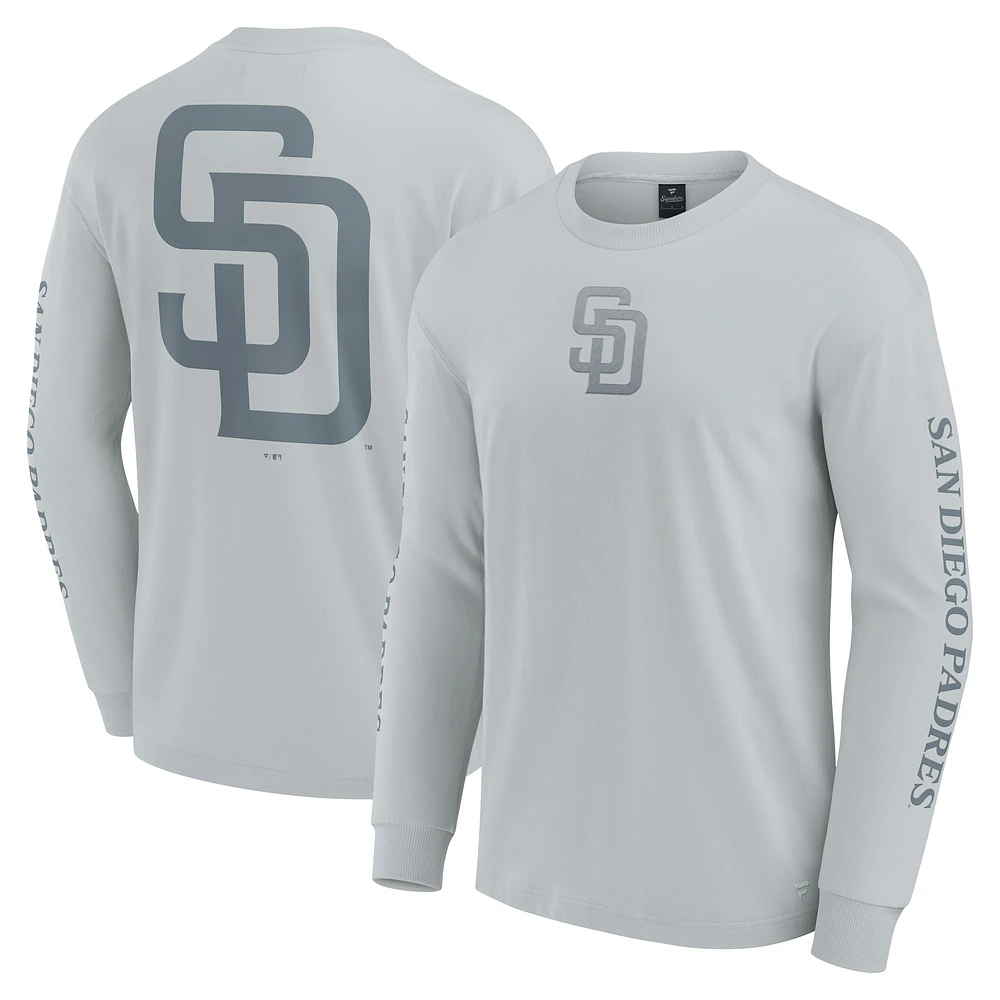 T-shirt à manches longues gris Fanatics pour hommes San Diego Padres Elements Strive