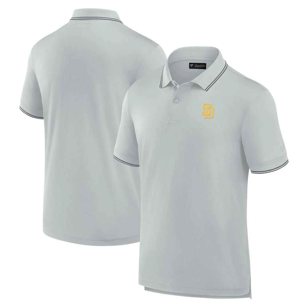 Polo piqué Fanatics gris San Diego Padres pour hommes