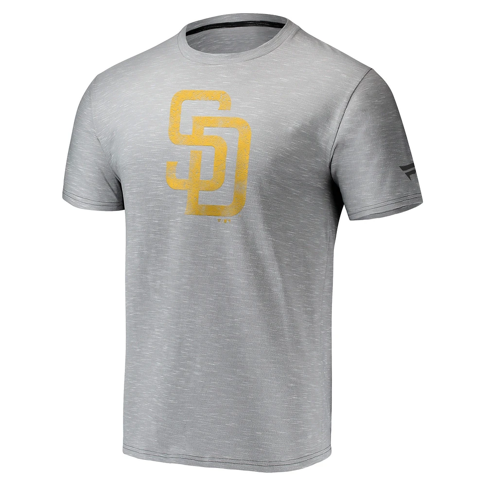 Men's Fanatics Gray San Diego Padres Team Logo Space-Dye T-Shirt