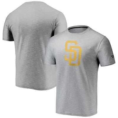 Men's Fanatics Gray San Diego Padres Team Logo Space-Dye T-Shirt