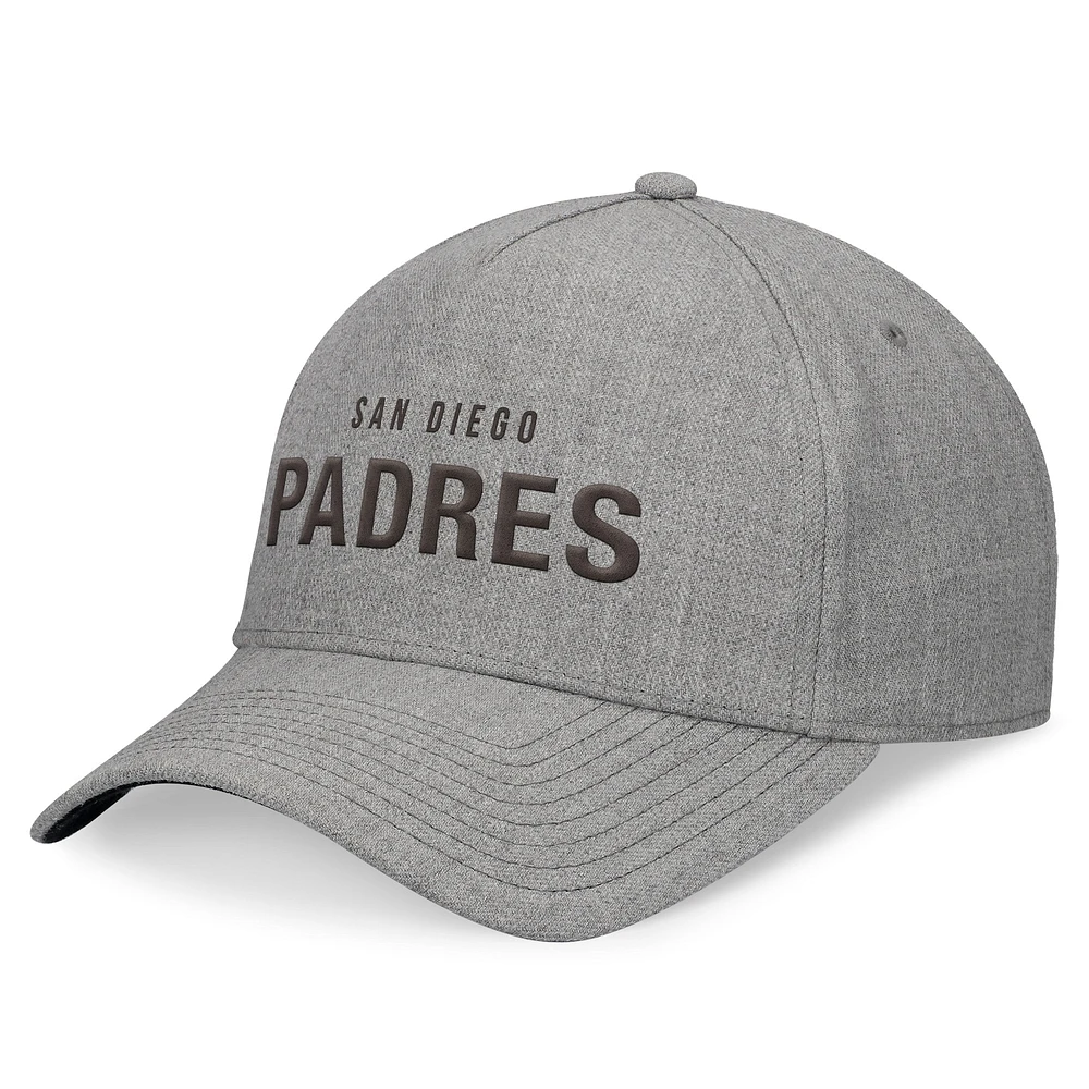 Casquette ajustable structurée en A pour hommes Fanatics Heather Grey San Diego Padres Elements