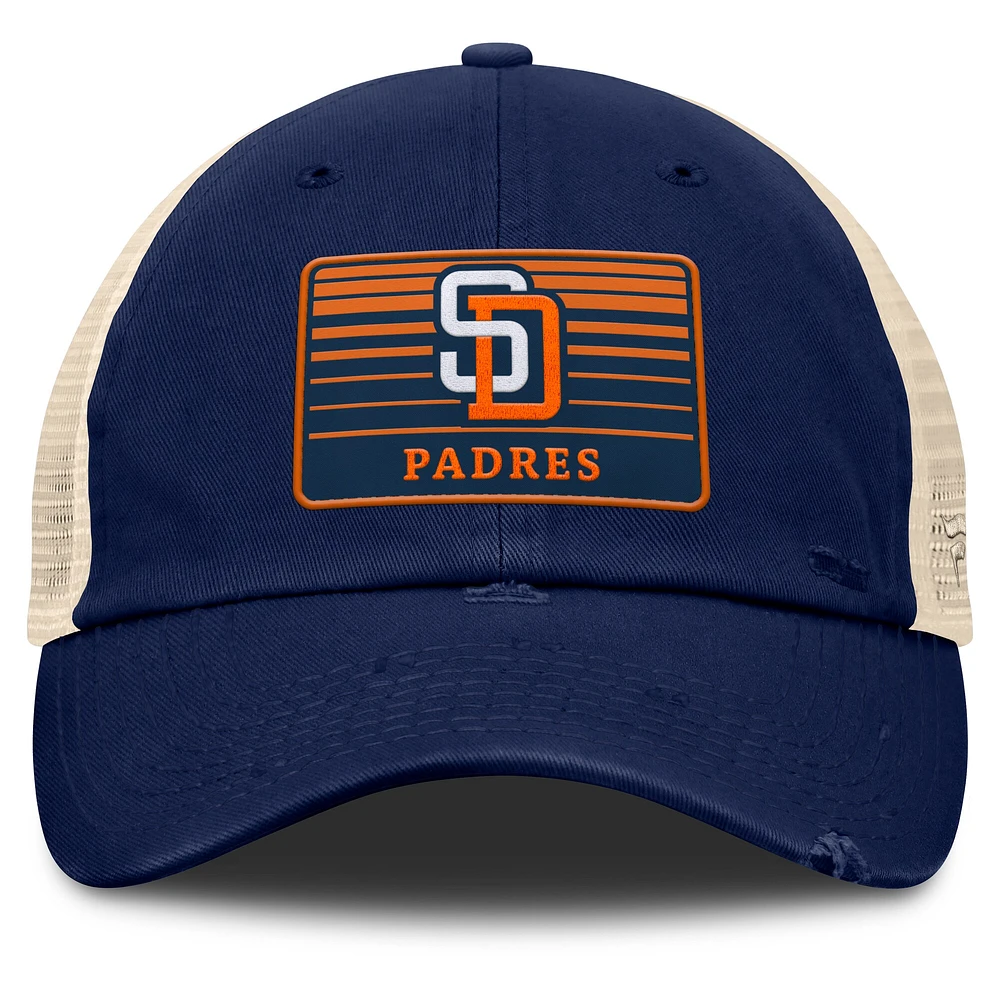 Men's Fanatics  Navy/Natural San Diego Padres Cooperstown Collection Eastbound Mesh Adjustable Hat