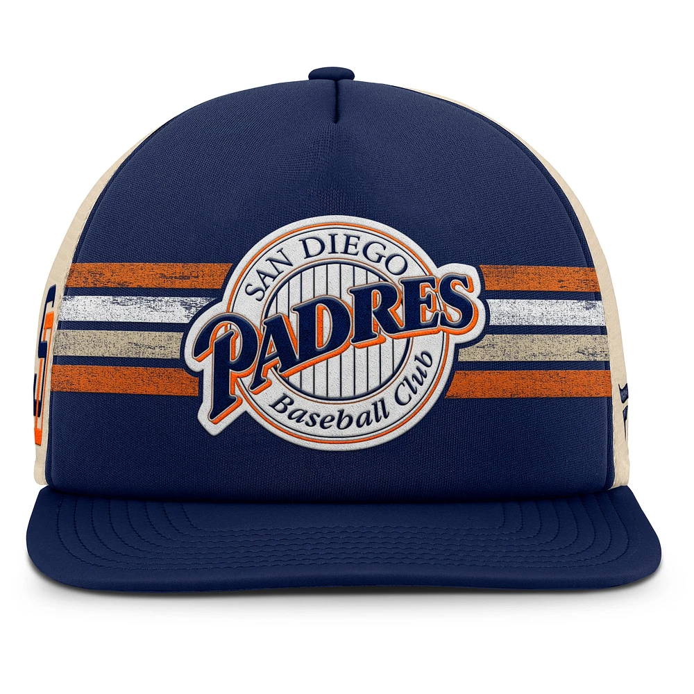 Men's Fanatics Navy/Natural San Diego Padres Cooperstown Collection Powers Snapback Hat
