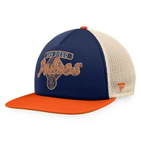 Casquette Snapback de camionneur en mousse Talley de la collection Cooperstown San Diego Padres Fanatics bleu marine/orange pour hommes