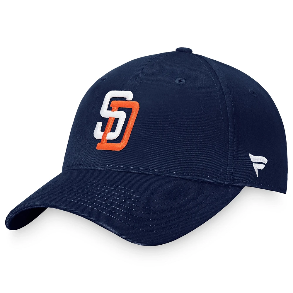 Casquette réglable Fanatics Navy San Diego Padres Cooperstown Collection Core pour hommes