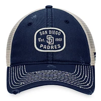 Casquette réglable de camionneur Fanatics Navy San Diego Padres en détresse pour hommes