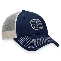 Casquette réglable de camionneur Fanatics Navy San Diego Padres en détresse pour hommes