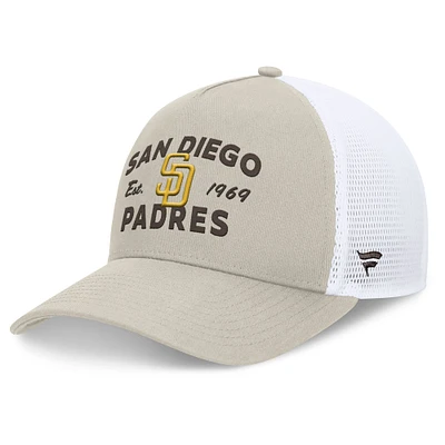 Casquette réglable de camionneur A-Frame Stone San Diego Padres Fanatics pour hommes