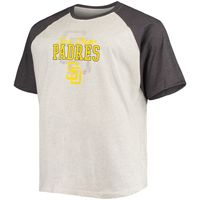 Men's Fernando Tatis Jr. Oatmeal/Heathered Charcoal San Diego Padres Big & Tall Name Number Raglan T-Shirt