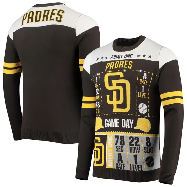 San Diego Padres Antigua Reward Crewneck Pullover Sweatshirt - Heathered  Black