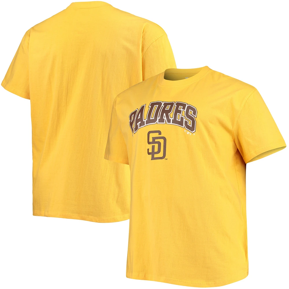 Men's Gold San Diego Padres Big & Tall Secondary Logo T-Shirt