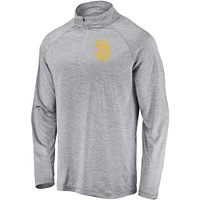 Men's Gray San Diego Padres Primary Logo Quarter-Zip Raglan Jacket
