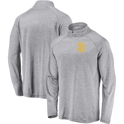 Men's Gray San Diego Padres Primary Logo Quarter-Zip Raglan Jacket