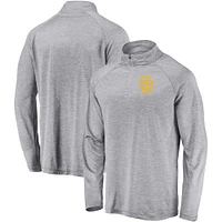 Men's Gray San Diego Padres Primary Logo Quarter-Zip Raglan Jacket