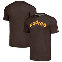 T-shirt tri-mélange avec logo dessiné à la main de collection Cooperstown des Padres San Diego marron Hommage pour hommes