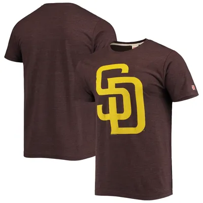 Men's Majestic Threads Brown San Diego Padres Throwback Logo Tri-Blend T- Shirt