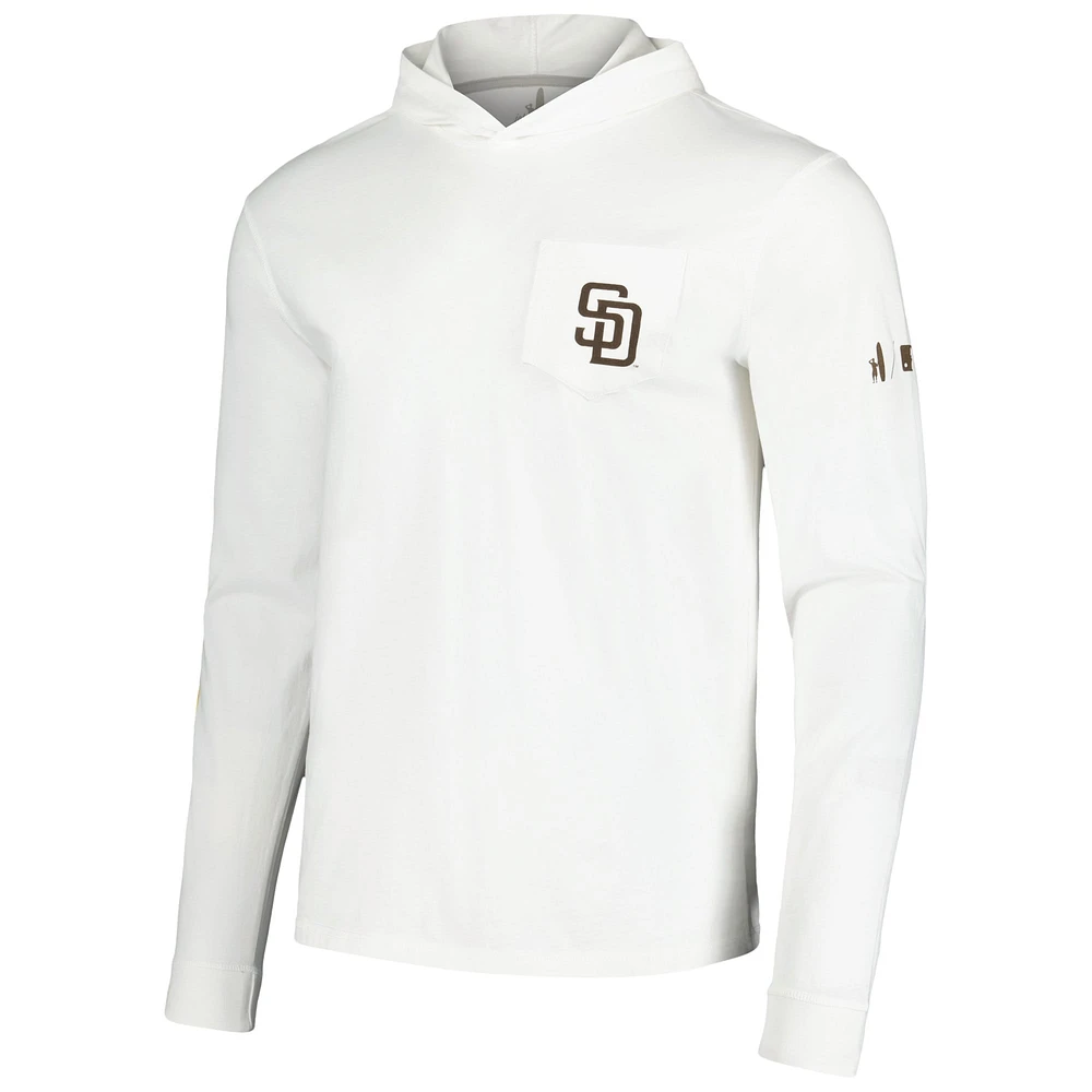 T-shirt à capuche manches longues pour hommes Johnnie-O White San Diego Padres Eddie