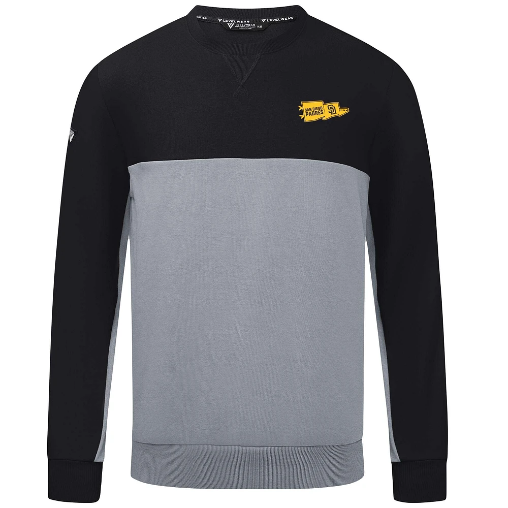 Sweat-shirt à capuche noir/gris pour homme Levelwear des Padres de San Diego Legacy Rafters