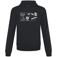 Sweat à capuche noir Levelwear pour homme, collection Cooperstown, des Padres de San Diego, Bombay Campaign