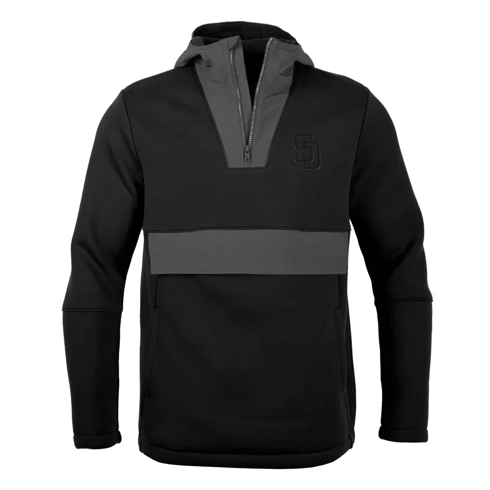 Men's Levelwear Black San Diego Padres Recruit Short Sleeve Full-Zip Hoodie  Jacket