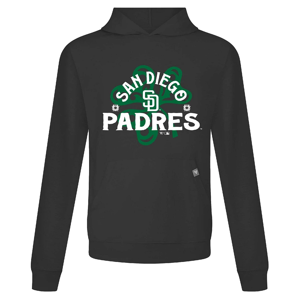 Sweat à capuche noir pour homme Levelwear San Diego Padres St. Patrick's Day Relay Shamrock