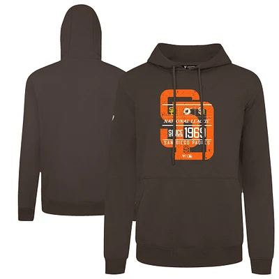 Sweat à capuche marron effet vieilli Podium Acumen pour homme Levelwear des Padres de San Diego, collection Cooperstown