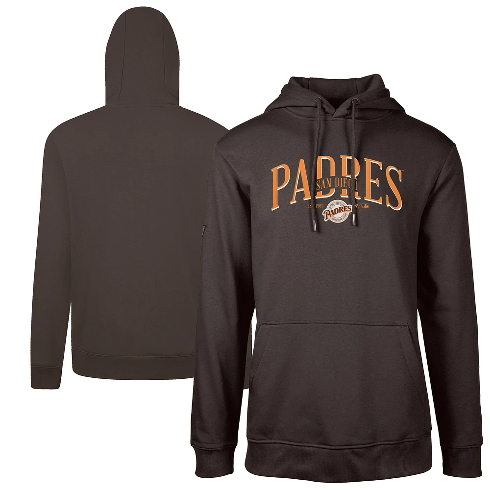 Sweat à capuche rétro Podium pour homme de la collection Cooperstown des Padres San Diego marron Levelwear