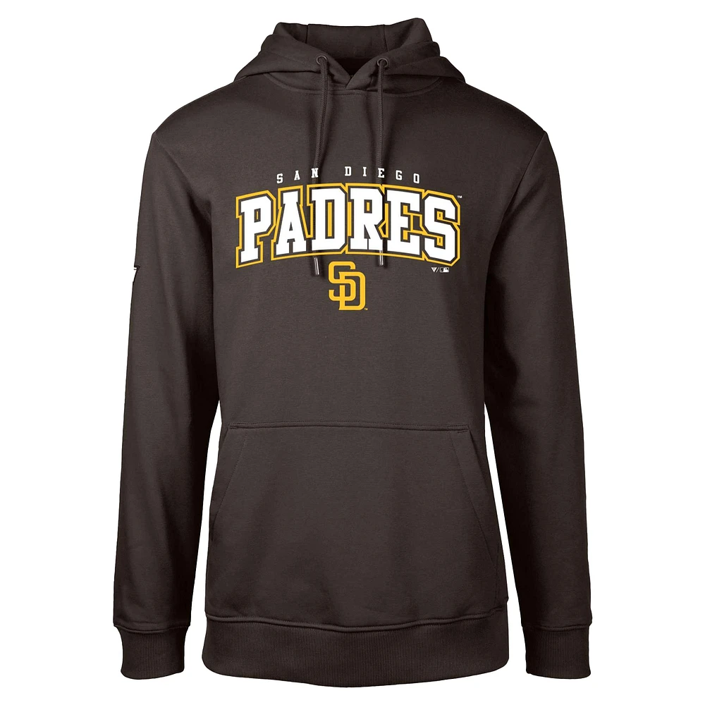 Men's Levelwear Brown San Diego Padres Podium Team Arch Pullover Hoodie