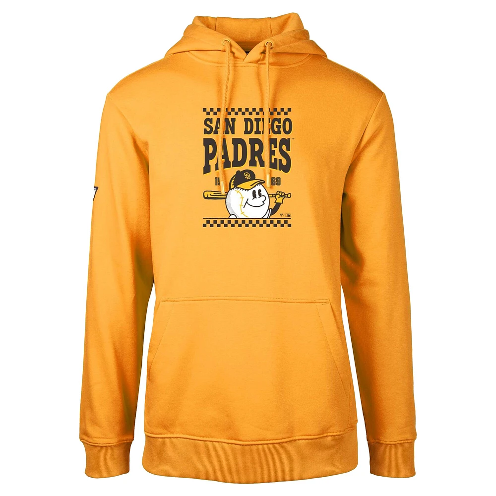Men's Levelwear Gold San Diego Padres Podium Inaugural Pullover Hoodie