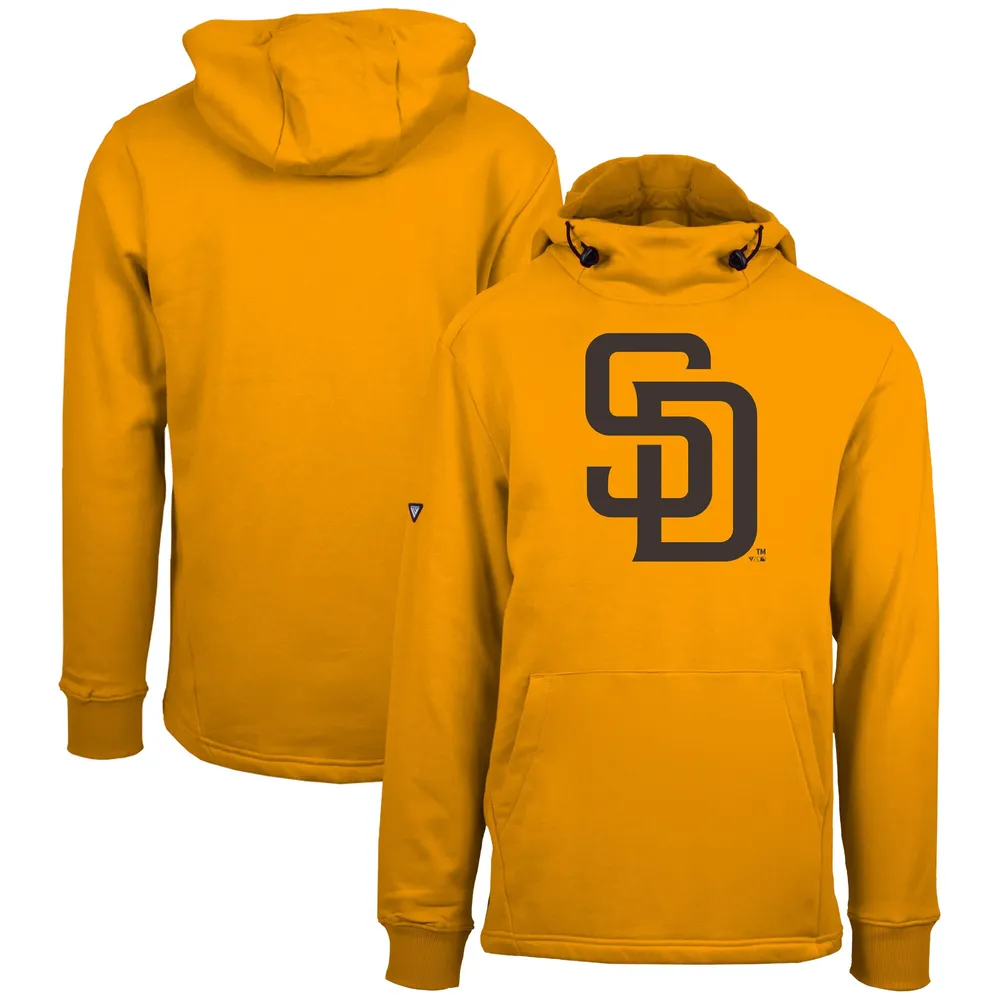 47 San Diego Padres Men's Shortstop Pullover Hoodie Brown Gold Size Large