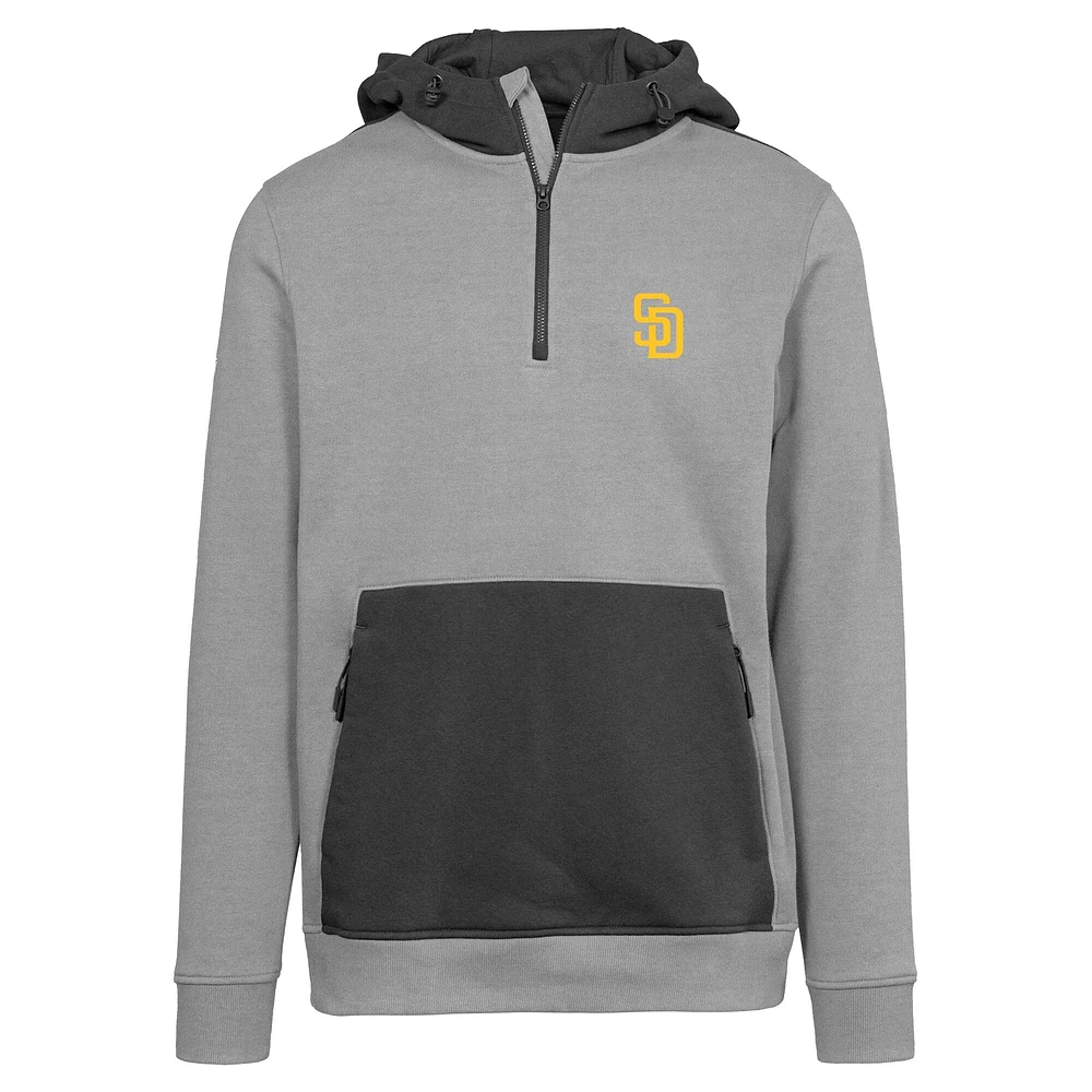Sweat à capuche zippé quart de tour San Diego Padres Chicane Insignia 2.0 pour homme Levelwear gris