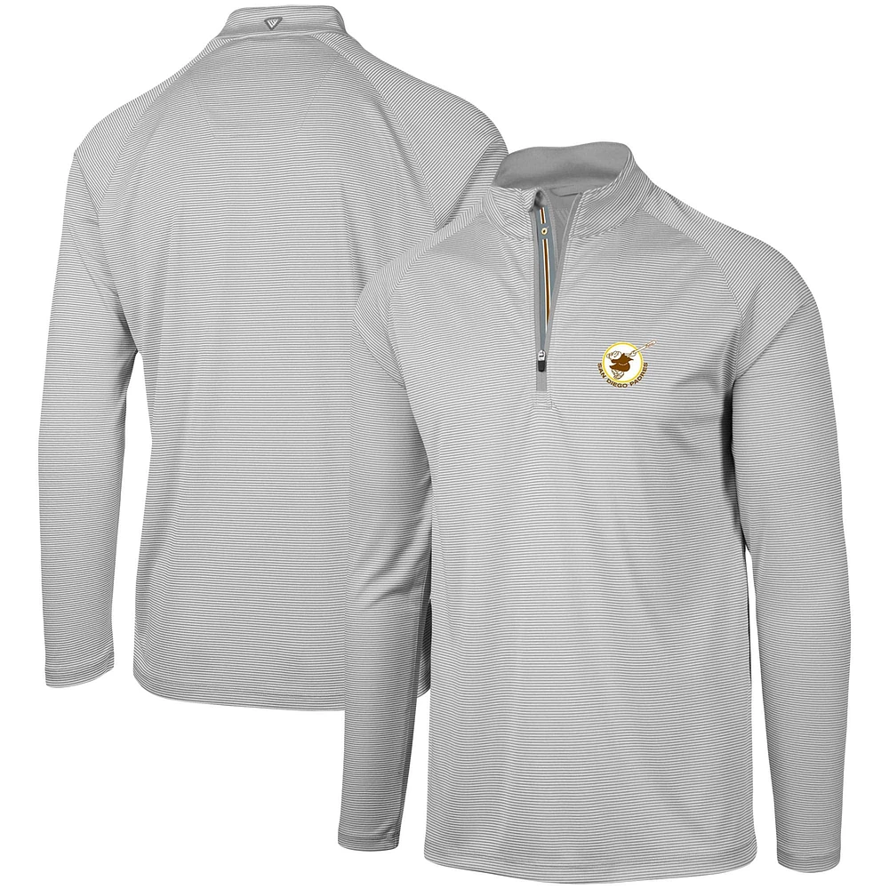 Men's Levelwear Gray San Diego Padres Cooperstown Collection Orion Raglan - Quarter-Zip Jacket